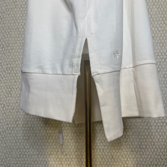 NWT Athleta Off White RetroTerry V Neck Cotton Blend Sweatshirt Size 1X - Picture 6 of 9